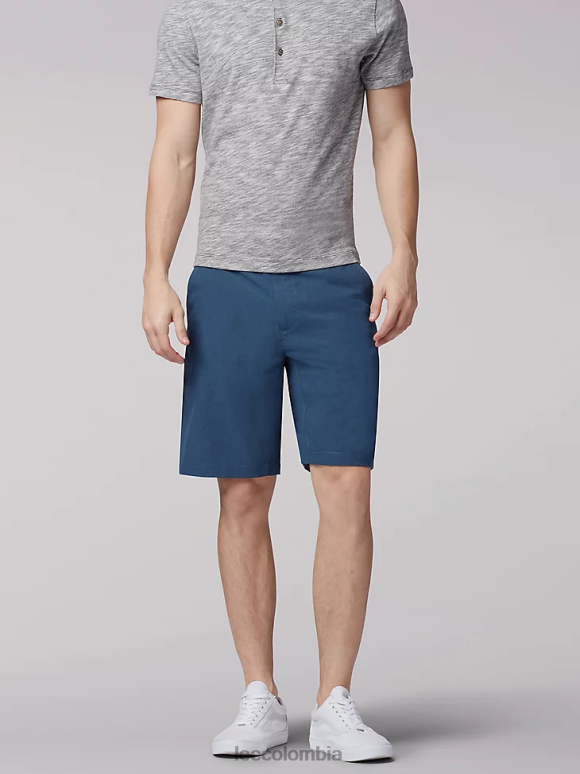 Lee hombres flujo de aire corto jaspeado azul marino ropa Z6H6F1099