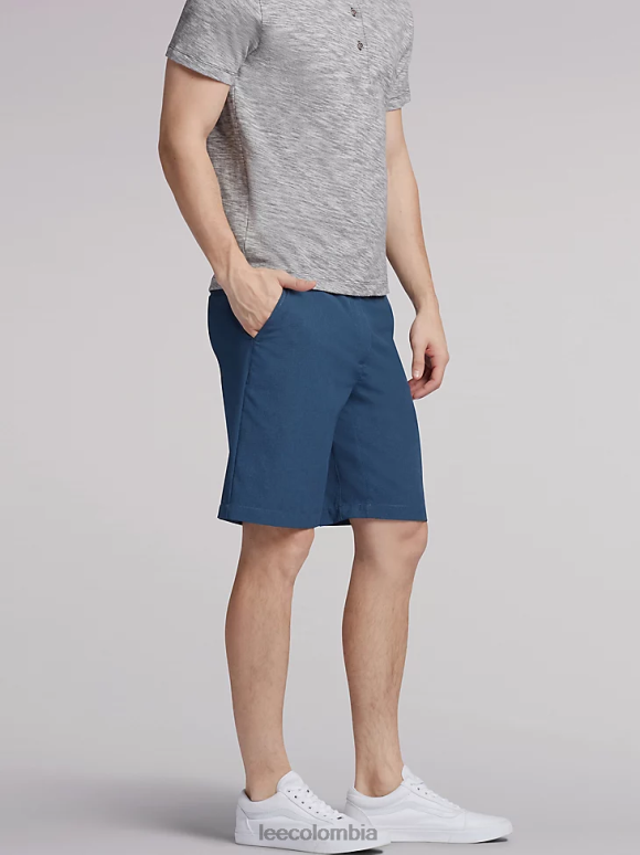 Lee hombres flujo de aire corto jaspeado azul marino ropa Z6H6F1099