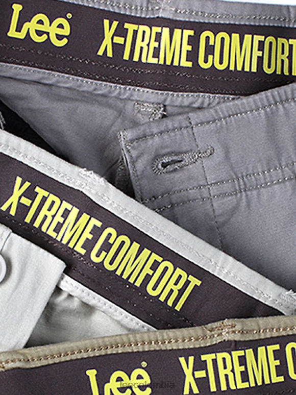 Lee hombres movimiento extremo corto (grande y alto) color caqui original ropa Z6H6F1104