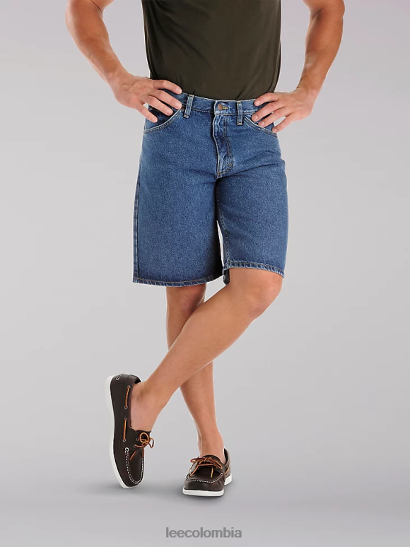 Lee hombres pantalones cortos de ajuste regular piedra de pimienta ropa Z6H6F1087