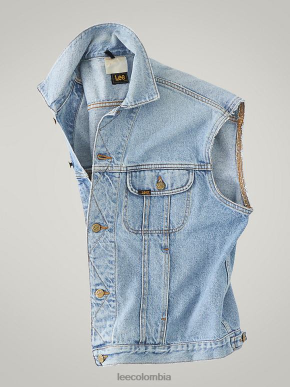 Lee hombres chaleco de jinete vintage rv28 (talla l) mezclilla ligera ropa Z6H6F1138