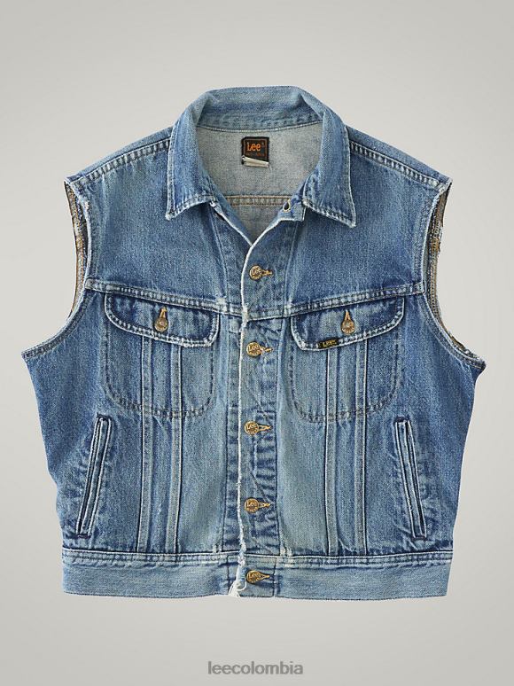 Lee hombres chaleco de jinete vintage rv31 (talla s) mezclilla mediana ropa Z6H6F1133