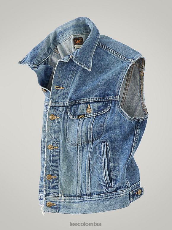 Lee hombres chaleco de jinete vintage rv31 (talla s) mezclilla mediana ropa Z6H6F1133
