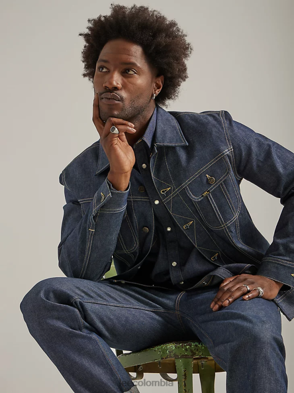 Lee hombres chaqueta de jinete 101 seco - lavado oscuro ropa Z6H6F1127