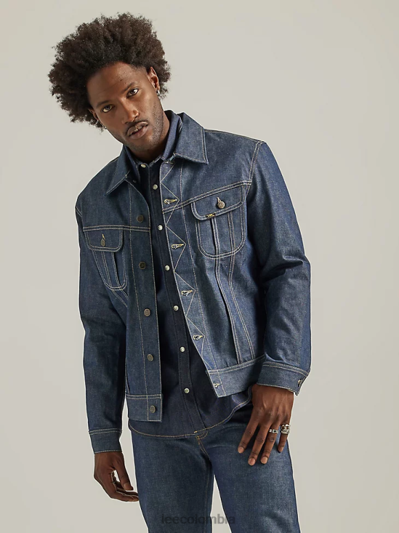 Lee hombres chaqueta de jinete 101 seco - lavado oscuro ropa Z6H6F1127