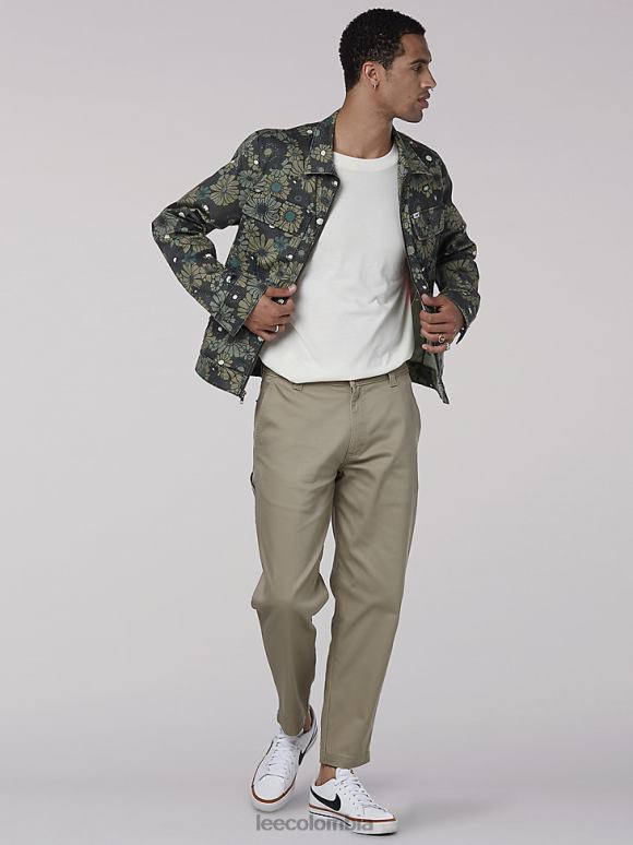 Lee hombres chaqueta estilo boxy chetopa tradicional flores verdes ropa Z6H6F1145