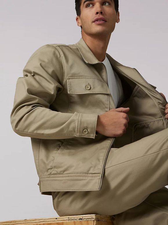 Lee hombres chaqueta estilo boxy chetopa tradicional kc caqui ropa Z6H6F1146