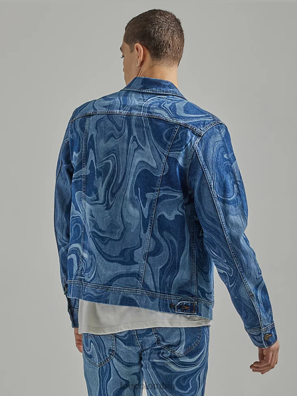 Lee hombres chaqueta estilo camionero estilo boxy mármol ropa Z6H6F1121