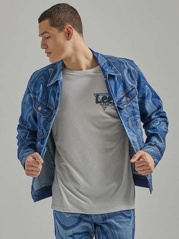 Lee hombres chaqueta estilo camionero estilo boxy mármol ropa Z6H6F1121