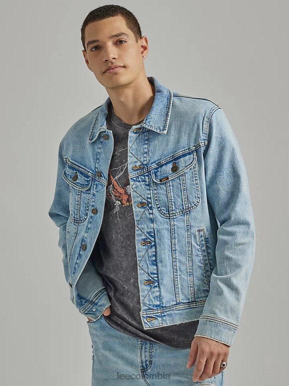 Lee hombres chaqueta estilo camionero estilo boxy piedra antigua ropa Z6H6F1120