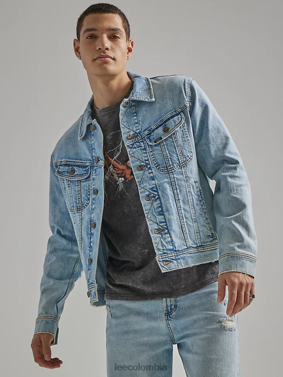 Lee hombres chaqueta estilo camionero estilo boxy piedra antigua ropa Z6H6F1120