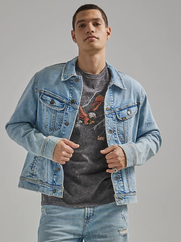 Lee hombres chaqueta estilo camionero estilo boxy piedra antigua ropa Z6H6F1120