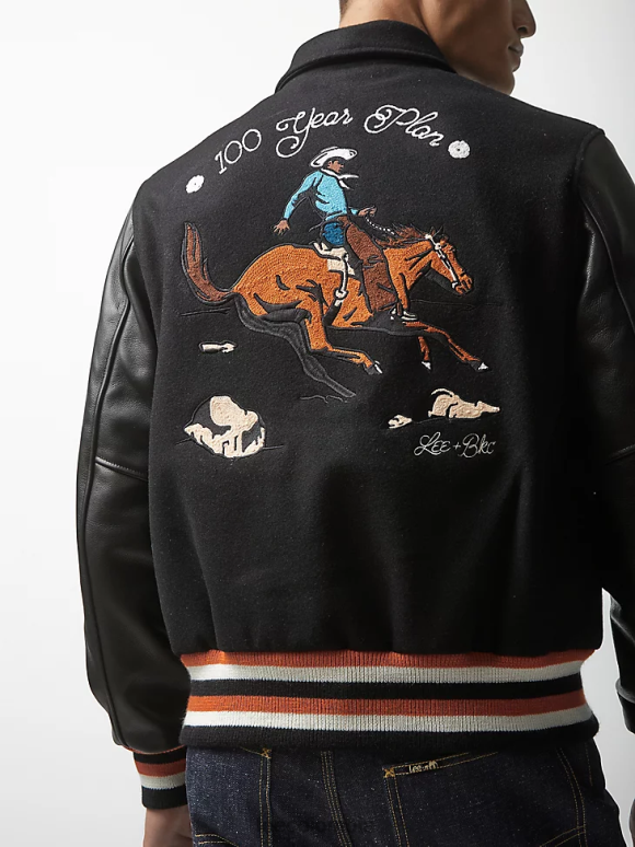 Lee x The Brooklyn Circus hombres Chaqueta de universidad negro ropa Z6H6F1144