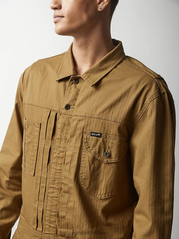 Lee x The Brooklyn Circus hombres Unión plisada en espiga caqui oscuro ropa Z6H6F1154