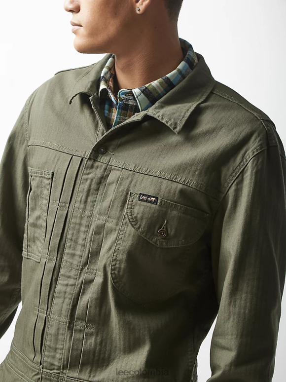 Lee x The Brooklyn Circus hombres Unión plisada en espiga oliva apagado ropa Z6H6F1153