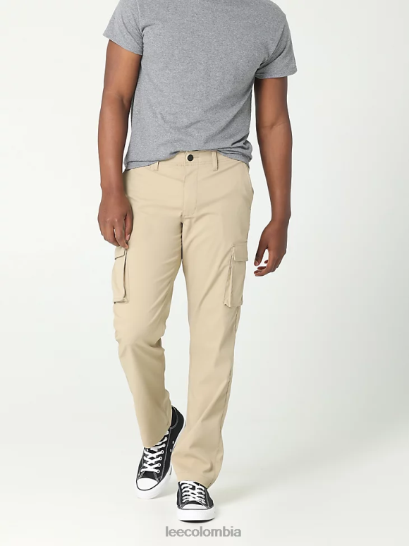 Lee hombres Pantalón cargo sintético Extreme Motion de corte recto caqui kansas ropa Z6H6F826