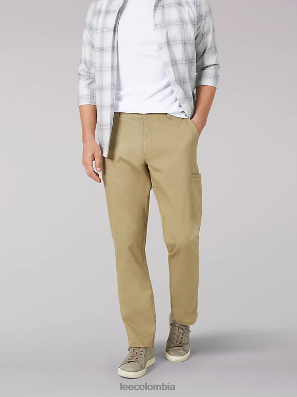 Lee hombres pantalón cargo de ajuste relajado de movimiento extremo caqui británico ropa Z6H6F829