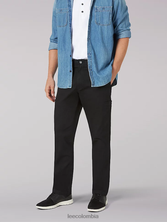 Lee hombres pantalón cargo de ajuste relajado de movimiento extremo negro ropa Z6H6F828