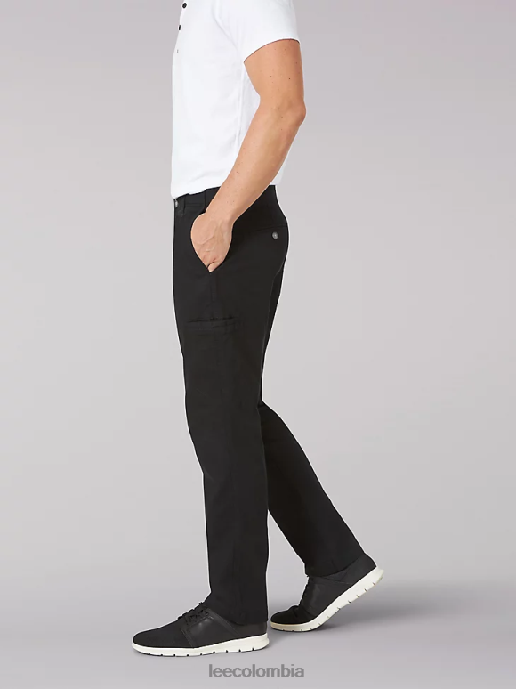 Lee hombres pantalón cargo de ajuste relajado de movimiento extremo negro ropa Z6H6F828