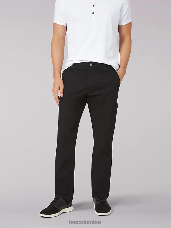 Lee hombres pantalón cargo de ajuste relajado de movimiento extremo negro ropa Z6H6F828