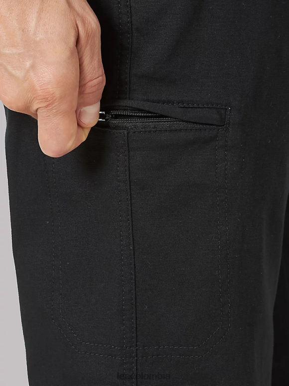 Lee hombres pantalón cargo de ajuste relajado de movimiento extremo negro ropa Z6H6F828