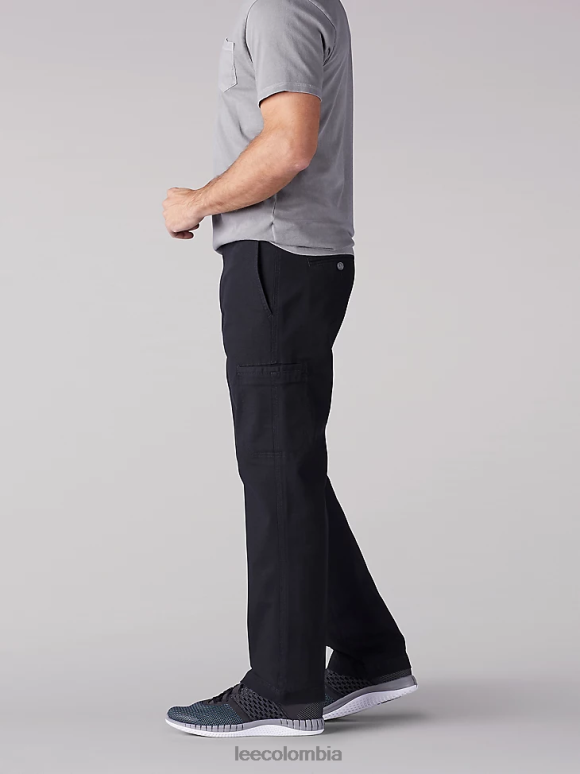Lee hombres pantalón cargo de corte recto de movimiento extremo (grande y alto) negro ropa Z6H6F834