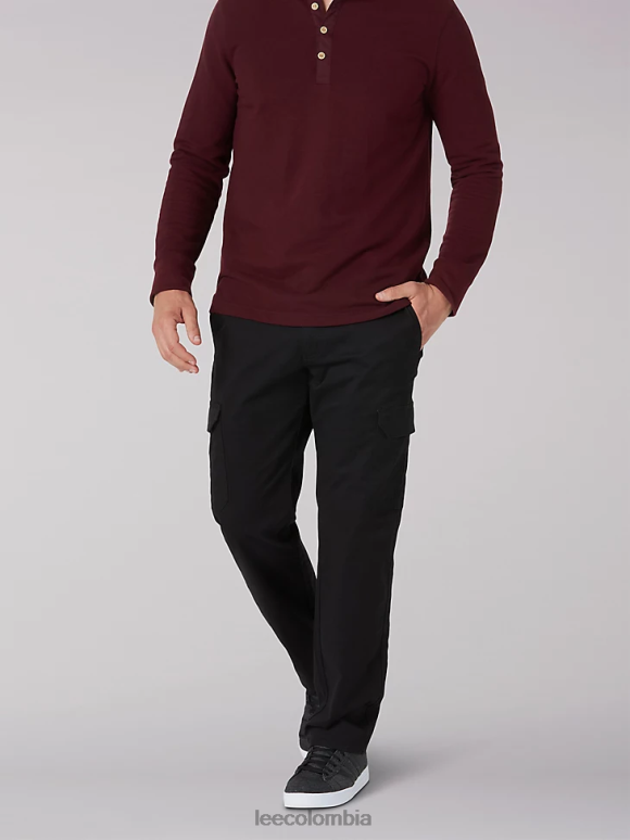 Lee hombres pantalones cargo de sarga de movimiento extremo amigo negro ropa Z6H6F812