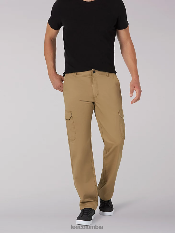 Lee hombres pantalones cargo de sarga de movimiento extremo oscar caqui ropa Z6H6F811