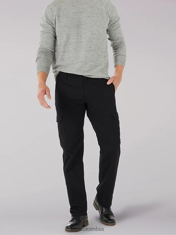 Lee hombres pantalones cargo mvp de corte recto unión todo negro ropa Z6H6F814