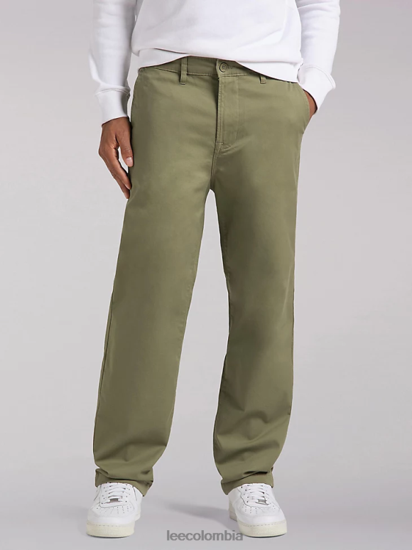 Lee hombres colección europea chetopa pantalones chinos de ajuste relajado verde oliva ropa Z6H6F788
