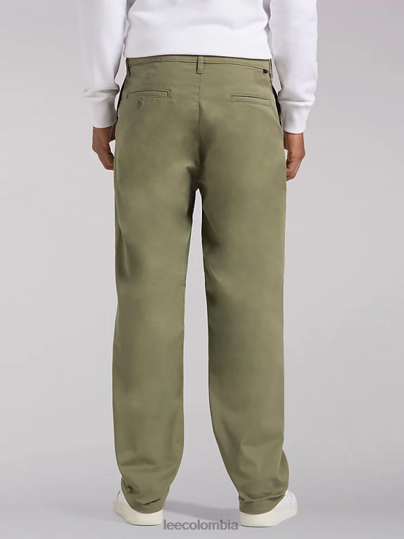 Lee hombres colección europea chetopa pantalones chinos de ajuste relajado verde oliva ropa Z6H6F788