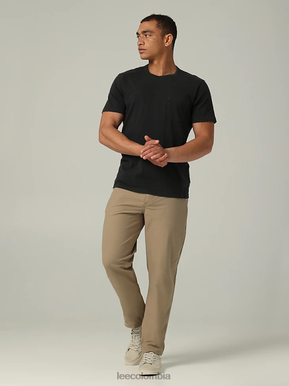 Lee hombres hd pantalones cónicos relajados maverick oscar caqui ropa Z6H6F728