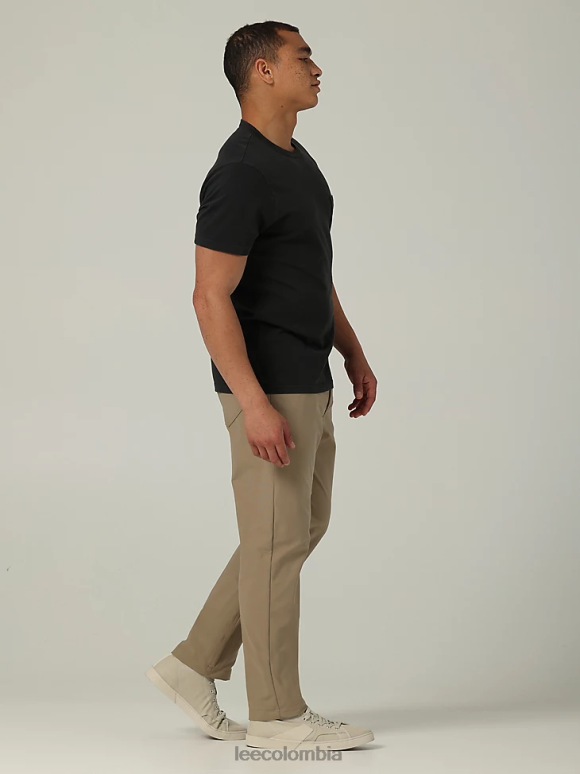 Lee hombres hd pantalones cónicos relajados maverick oscar caqui ropa Z6H6F728