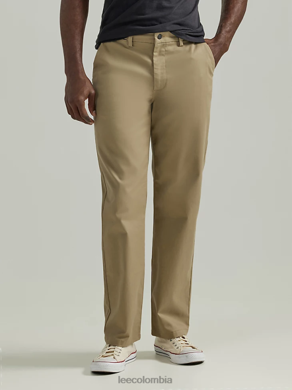 Lee hombres legendario pantalón relajado y recto con parte delantera plana caqui ropa Z6H6F714