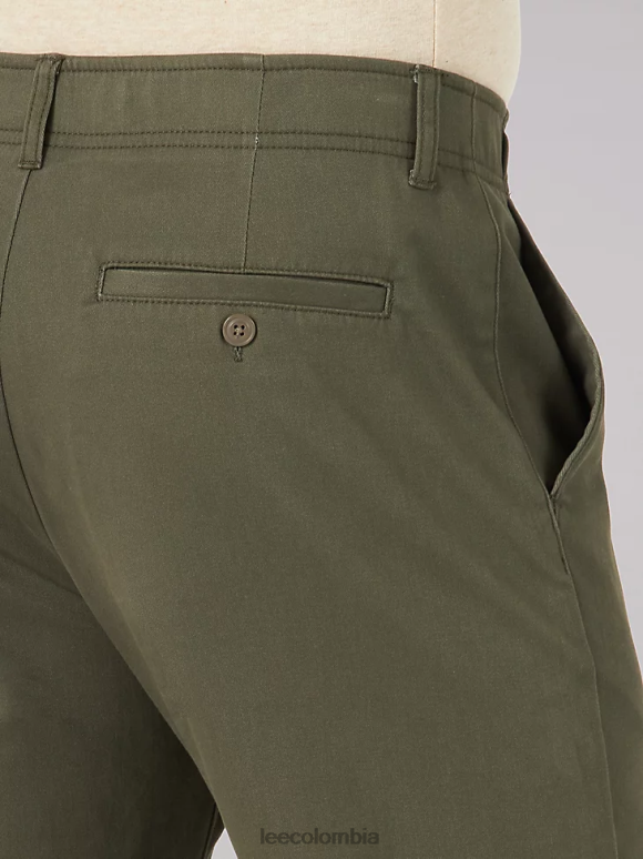Lee hombres pantalón de frente plano de corte recto mvp de movimiento extremo bosque ropa Z6H6F743