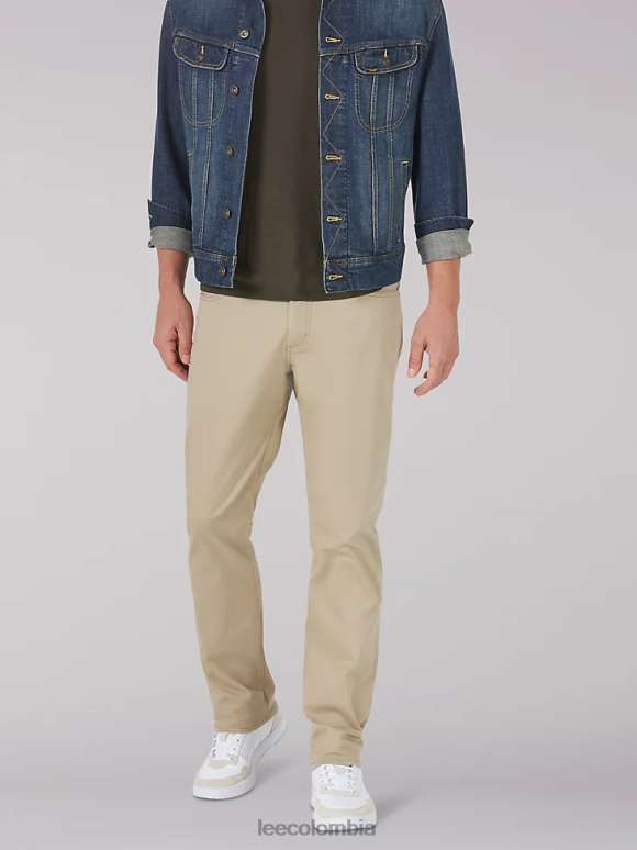 Lee hombres pantalón de sarga de corte recto mvp de movimiento extremo kc caqui ropa Z6H6F733
