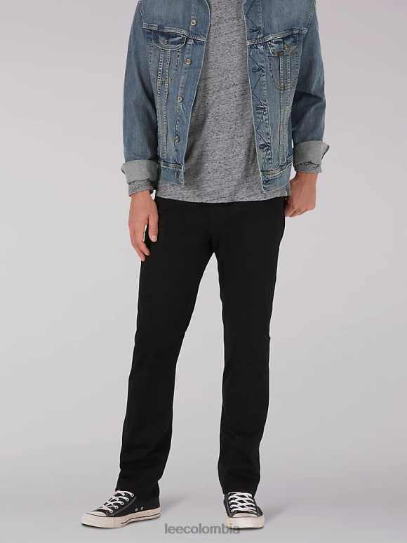Lee hombres pantalón de sarga de corte recto mvp de movimiento extremo unión-todo negro ropa Z6H6F732