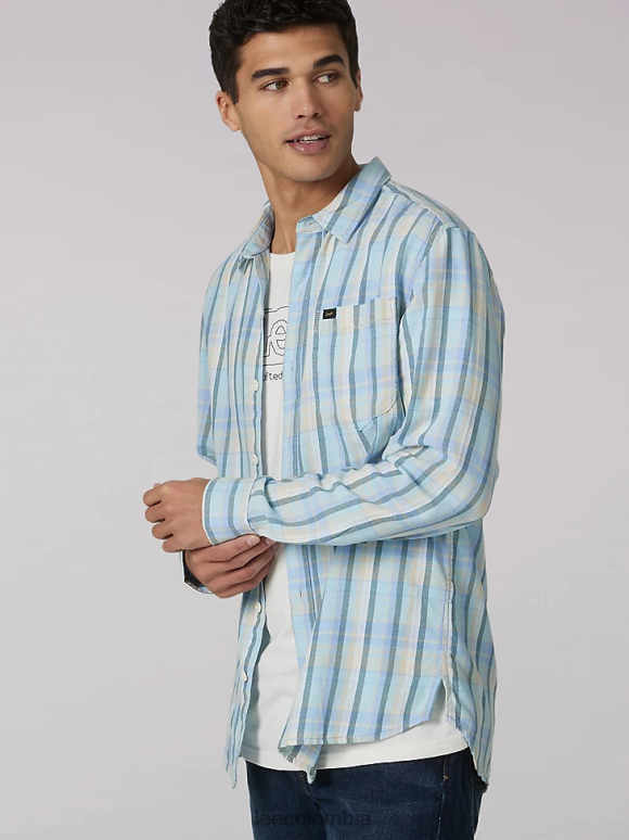 Lee hombres camisa con botones a cuadros multiuso Heritage paraíso ropa Z6H6F942