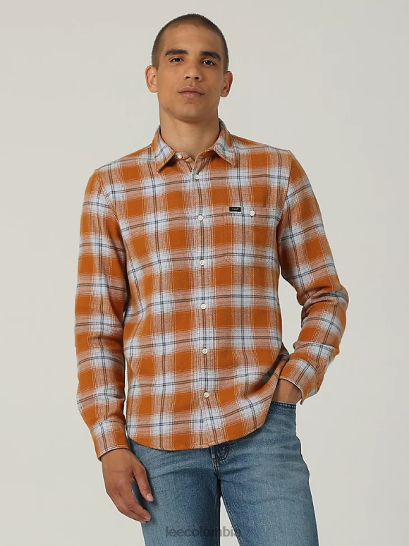 Lee hombres camisa con botones de ocio de colección europea caramelo ropa Z6H6F941