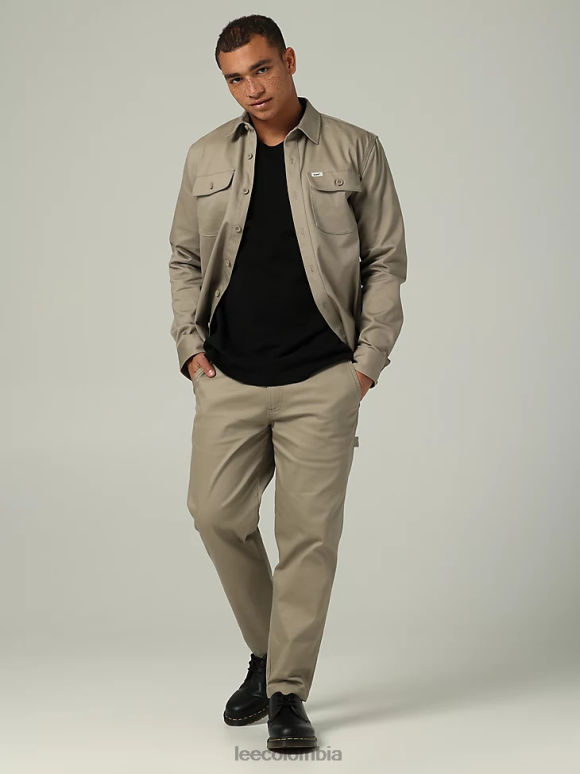 Lee hombres camisa con botones y dos bolsillos Heritage Chetopa kc caqui ropa Z6H6F952