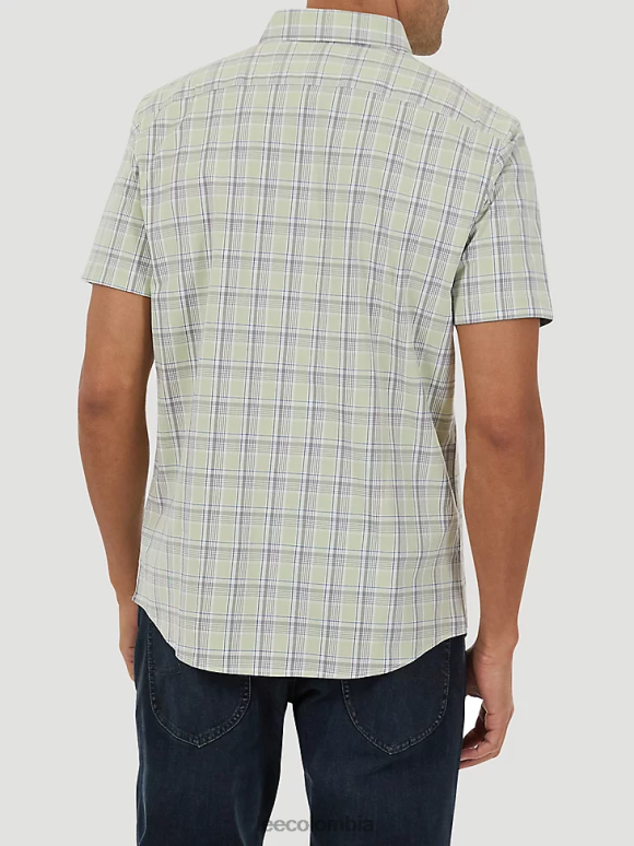 Lee hombres camisa de manga corta de popelina tejida a cuadros vichy neblina ropa Z6H6F909