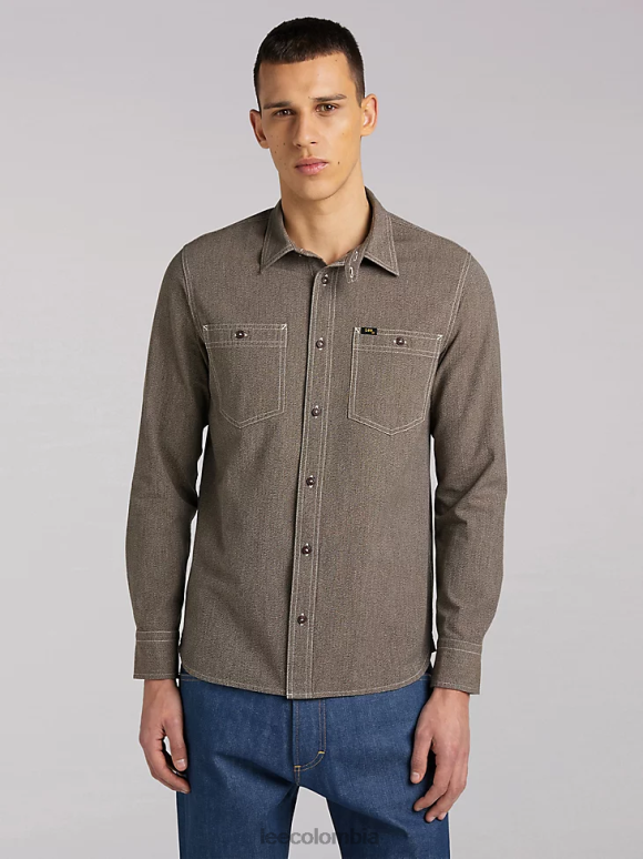 Lee hombres camisa de trabajo 101 bistre ropa Z6H6F932