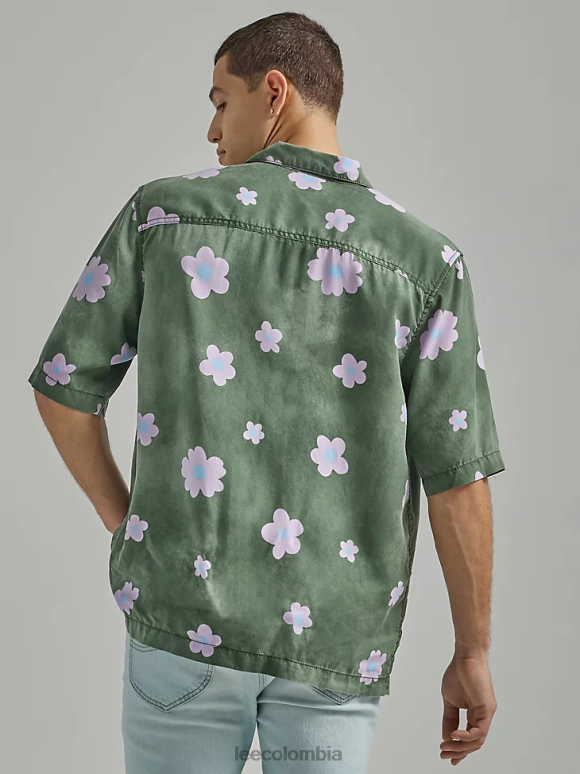 Lee hombres camisa floral extragrande fuerte verde floral ropa Z6H6F893