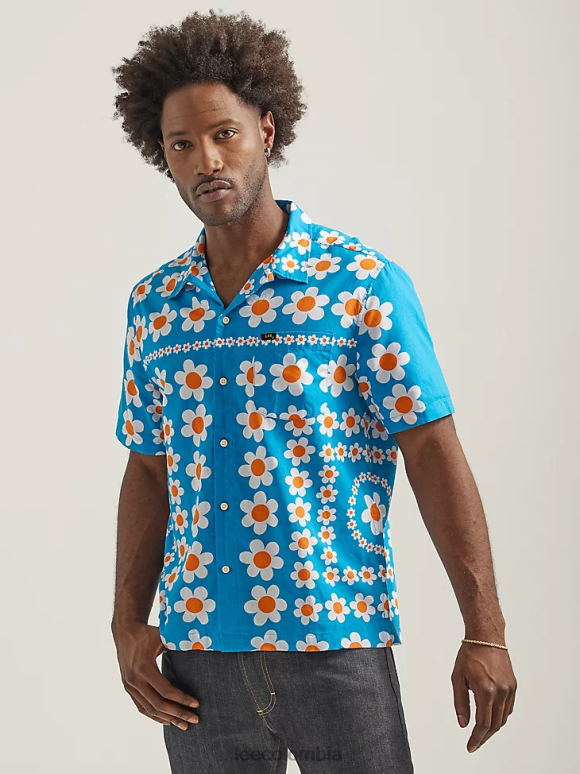 Lee hombres camisa resort 101 de ajuste relajado naranja aplastada ropa Z6H6F897