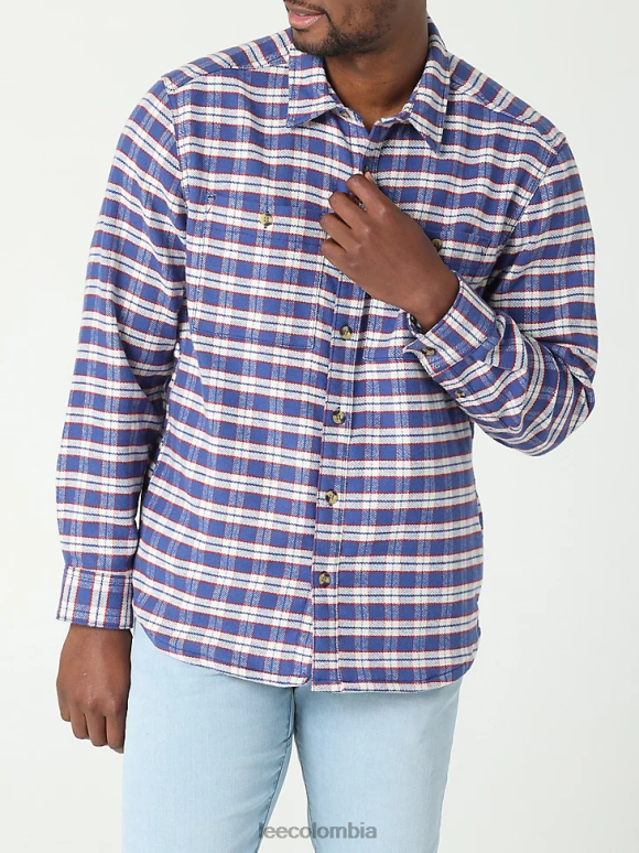 Lee hombres sobrecamisa a cuadros para trabajo himno a cuadros azul ropa Z6H6F928