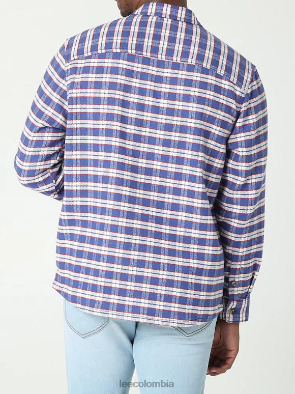 Lee hombres sobrecamisa a cuadros para trabajo himno a cuadros azul ropa Z6H6F928