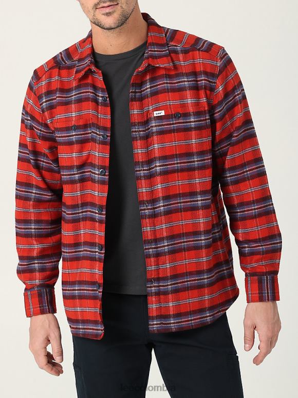 Lee hombres sobrecamisa a cuadros para trabajo tela escocesa de zumaque ropa Z6H6F929
