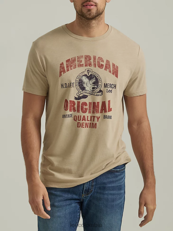 Lee hombres camiseta con estampado de águila original americana gabardina ropa Z6H6F883