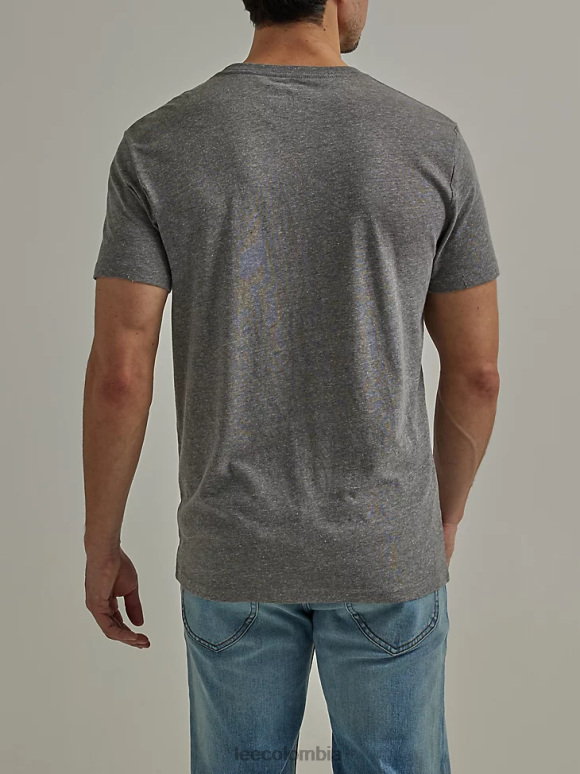 Lee hombres camiseta con estampado de jeans ovalados brezo grafito ropa Z6H6F877