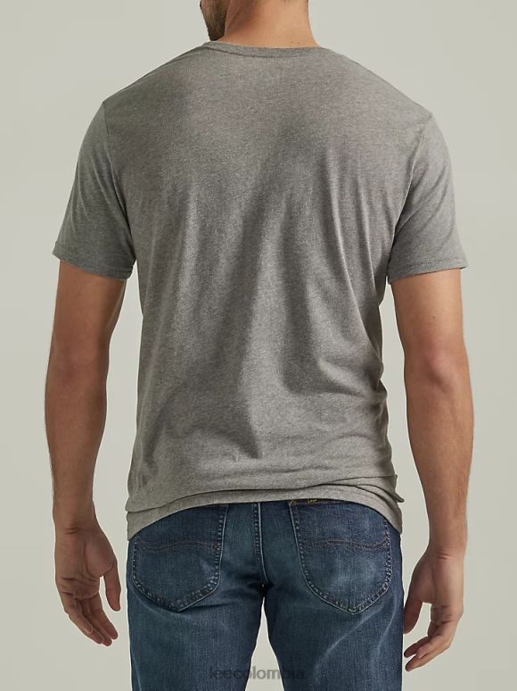 Lee hombres camiseta con estampado de ropa de trabajo duradera grafito ropa Z6H6F868